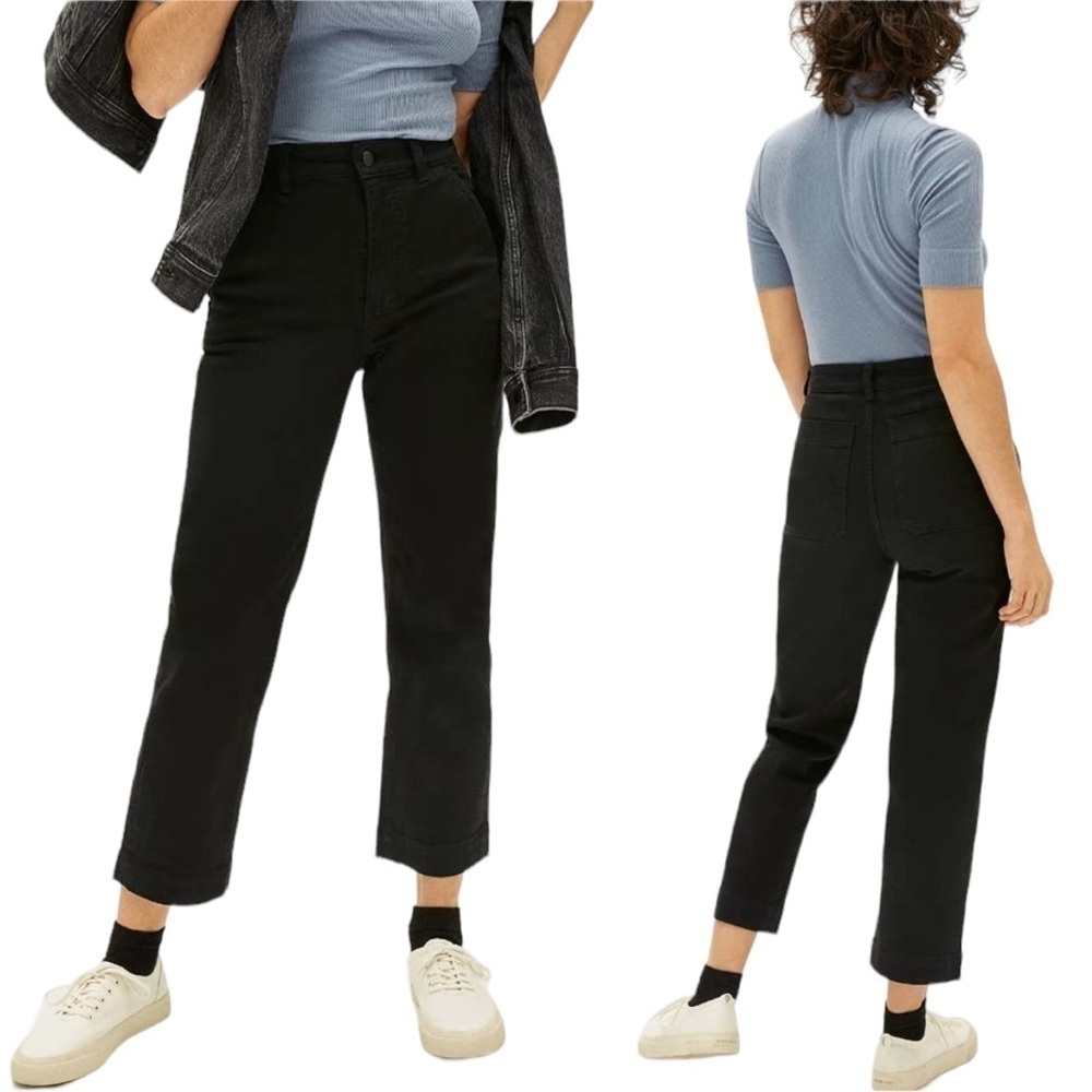 Everlane The Straight Leg Crop Black Size 0 NWT